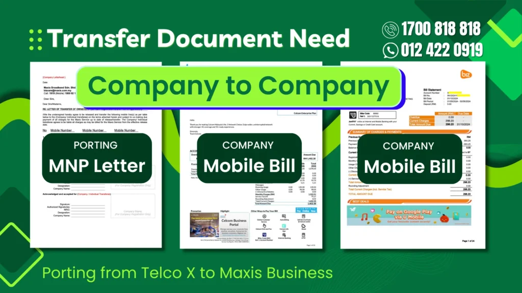 Maxis Transfer Ownership company to company